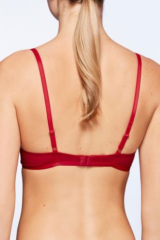 Red/Cream Lizzie Non Padded Embroidery Bras 2 Pack